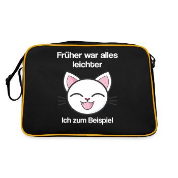 Früher war alles leichter ich zum Beispiel T Shirt - Retro Tasche - Schwarz/Gold - Hinten