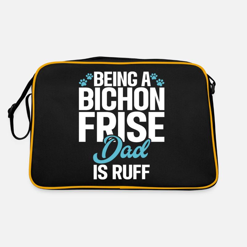 Bichon Frise Gifts - Retro Tasche - Schwarz/Gold
