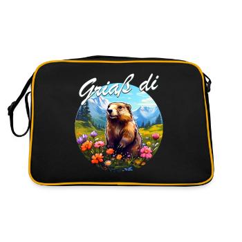 Griaß di Marmot, randonnée, montagnes, montagnards - Sac Retro - noir/or - Dos