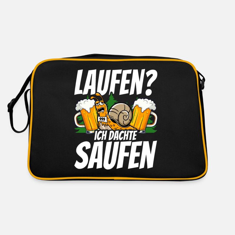 Racing Snail Saying Running I Thought Drinking Retro Bag