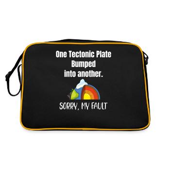 One tectonic plate collided with another. - Retro Bag - black/gold - Back