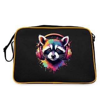 raton laveur DJ Costume Carnaval Concert Festival Musique - Sac Retro - noir/or - Dos