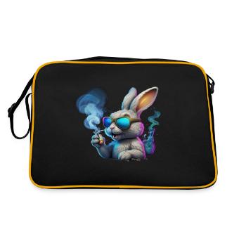 Lapin Cool Avec Des Lunettes De Soleil Et De La Fumée - Sac Retro - noir/or - Dos