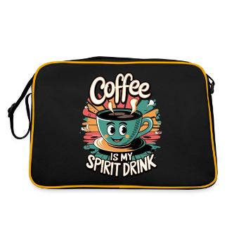 Coffee Is My Spirit Drink - Retro Tasche - Schwarz/Gold - Hinten