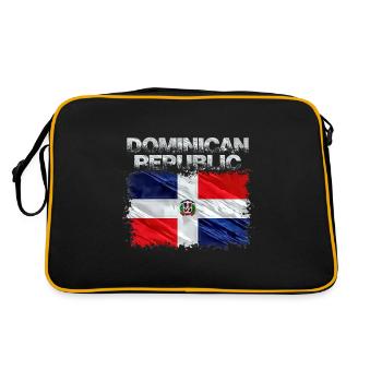 Dominikanische Republik - Retro Tasche - Schwarz/Gold - Hinten