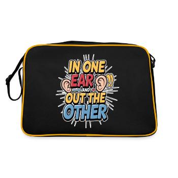 In One Ear And Out The Other - Retro Tasche - Schwarz/Gold - Hinten