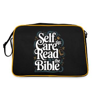 Self Care Tip Read The Bible - Retro Tasche - Schwarz/Gold - Hinten