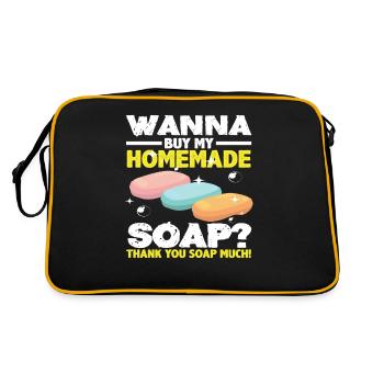Voulez-vous acheter mon savon fait maison ? - Sac Retro - noir/or - Dos