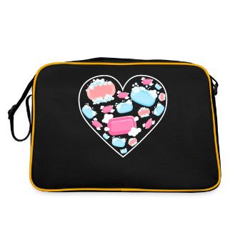 Soap hearts for cleanliness and care - Retro Bag - black/gold - Back