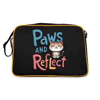 Pattes Et Reflet Pattes De Chat Et Méditation De Yoga - Sac Retro - noir/or - Dos
