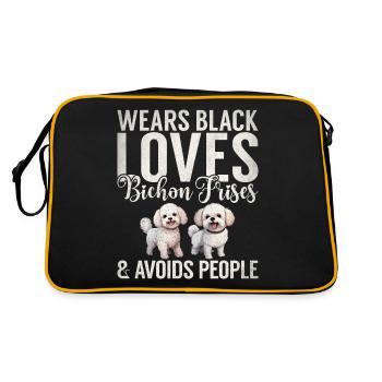 Cadeaux Bichon Frisé - Sac Retro - noir/or - Dos