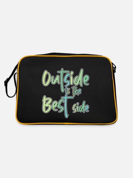 Outside Is The Best Side 4 - Retro Tasche - Schwarz/Gold - Hinten