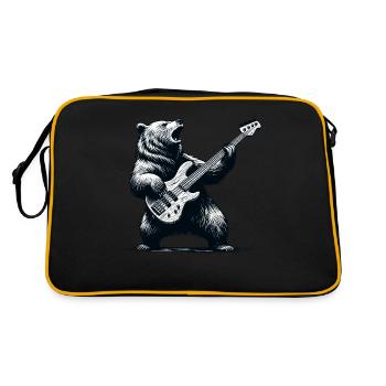 Rock Basse Guitariste Guitare Ours Festival Musique - Sac Retro - noir/or - Dos