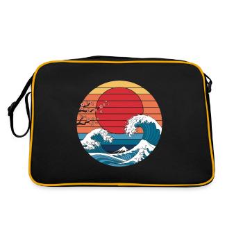 Big Wave Vaporwave Esthétique Années 80 Mode Anime - Sac Retro - noir/or - Dos