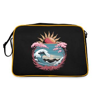 Big Wave Vaporwave Esthétique Années 80 Mode Anime - Sac Retro - noir/or - Dos