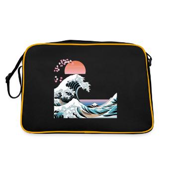 Big Wave Vaporwave Esthétique Années 80 Mode Anime - Sac Retro - noir/or - Dos