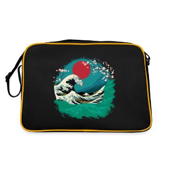 Big Wave Vaporwave Esthétique Années 80 Mode Anime - Sac Retro - noir/or - Dos