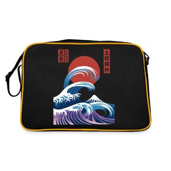 Big Wave Vaporwave Esthétique Années 80 Mode Anime - Sac Retro - noir/or - Dos