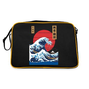 Big Wave Vaporwave Esthétique Années 80 Mode Anime - Sac Retro - noir/or - Dos
