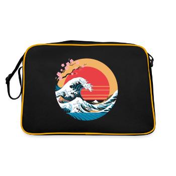 Big Wave Vaporwave Esthétique Années 80 Mode Anime - Sac Retro - noir/or - Dos