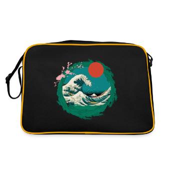 Big Wave Vaporwave Esthétique Années 80 Mode Anime - Sac Retro - noir/or - Dos