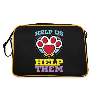 Animal Shelter Help Us Help Them Pet Adoption - Retro Bag - black/gold - Back