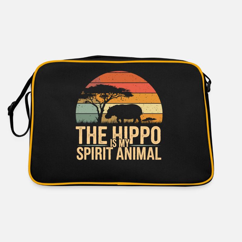 Das Nilpferd Ist Mein Krafttier Retro Tasche