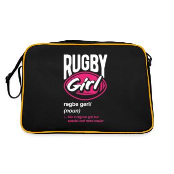 Rugby Girl - Wie Ein Normales Mädchen, Aber Cooler - Retro Tasche - Schwarz/Gold - Hinten
