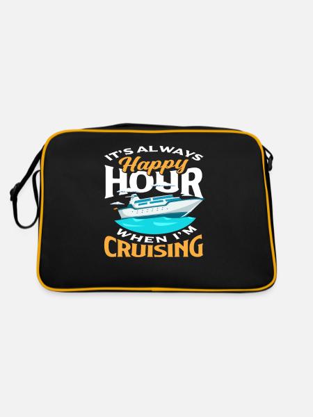 Es Ist Immer Happy Hour Beim Cruising - Retro Tasche - Schwarz/Gold - Hinten