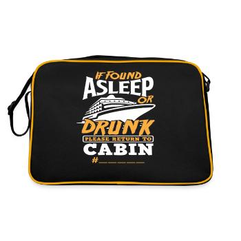 Wenn Betrunken Bitte Zurück Zur Kabine - Retro Tasche - Schwarz/Gold - Hinten