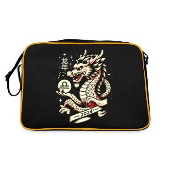 Libra Zodiac Year of the Dragon Zodiac - Retro Bag - black/gold - Back