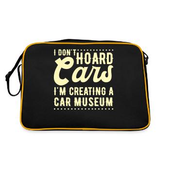 Oldtimer Sammler Lustiger Oldtimer - Retro Tasche - Schwarz/Gold - Hinten