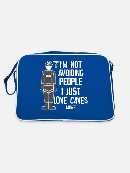 Caving Spelunking - Retro Bag - blue/white - Back