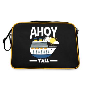 Ahoy Y'all Kreuzfahrtschiff Abenteuer - Retro Tasche - Schwarz/Gold - Hinten