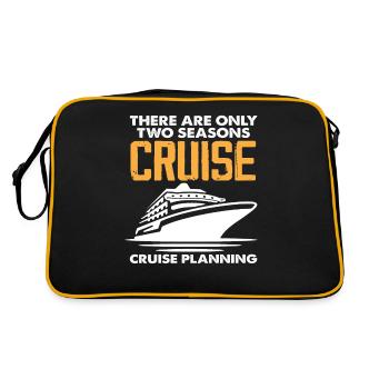 Es Gibt Nur Zwei Jahreszeiten Kreuzfahrt Planung - Retro Tasche - Schwarz/Gold - Hinten