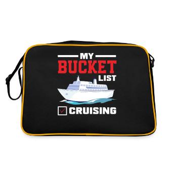 Meine Bucket List Kreuzfahrt - Retro Tasche - Schwarz/Gold - Hinten