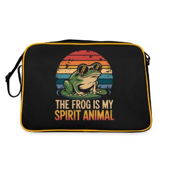 Frosch The Frog Is My Spirit Animal - Retro Tasche - Schwarz/Gold - Hinten