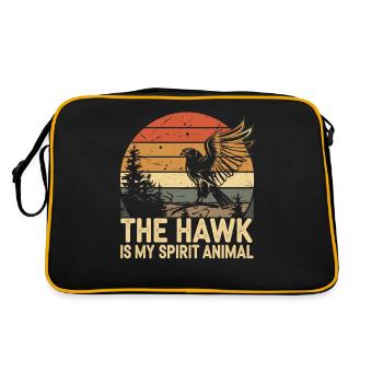 Falke The Hawk Is My Spirit Animal - Retro Tasche - Schwarz/Gold - Hinten