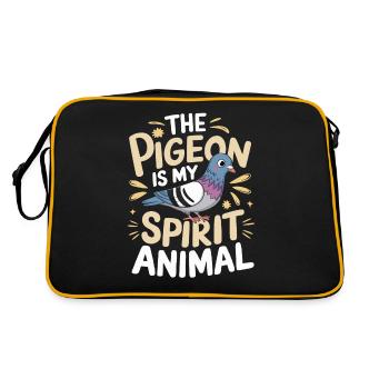 Taube The Pigeon Is My Spirit Animal Taube - Retro Bag - black/gold - Back