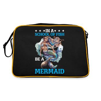 In A School Of Fish Be A Mermaid - Retro Tasche - Schwarz/Gold - Hinten