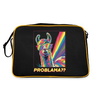 Drôle Problama Lgbtq Gay Lama Arc-en-ciel Alpaga - Sac Retro - noir/or - Dos