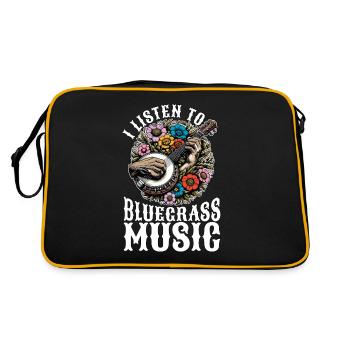 Bluegrass Music I Listen To Bluegrass Musician - Retro Bag - black/gold - Back
