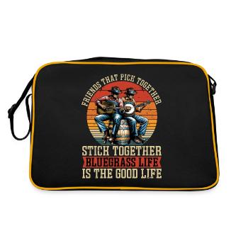 Des amis de la musique bluegrass qui choisissent la musique country - Sac Retro - noir/or - Dos