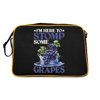 I'm Here To Stomp Some Grapes 21 - Retro Tasche - Schwarz/Gold - Hinten