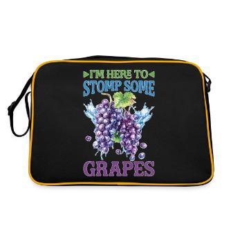 I'm Here To Stomp Some Grapes 22 - Retro Tasche - Schwarz/Gold - Hinten