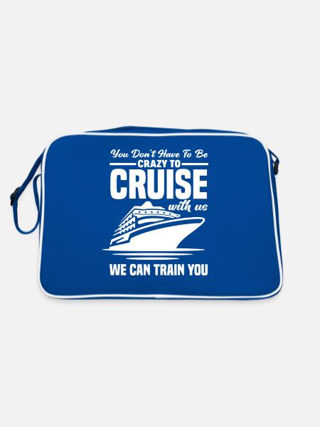 Du Musst Nicht Verrückt Sein Zum Kreuzfahren Mit - Retro Tasche - Blau/Weiß - Hinten