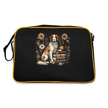 Épagneul breton Flower Book Reader - Sac Retro - noir/or - Dos