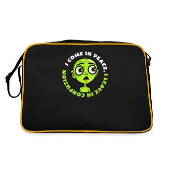 Alien Abduction Come In Peace Leave In Confusion - Retro Bag - black/gold - Back