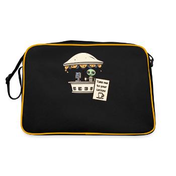 Alien Abduction Take Me To Your Lattes Coffee - Retro Bag - black/gold - Back