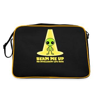 Alien Abduction Beam Up No Intelligent Life Here - Retro Bag - black/gold - Back